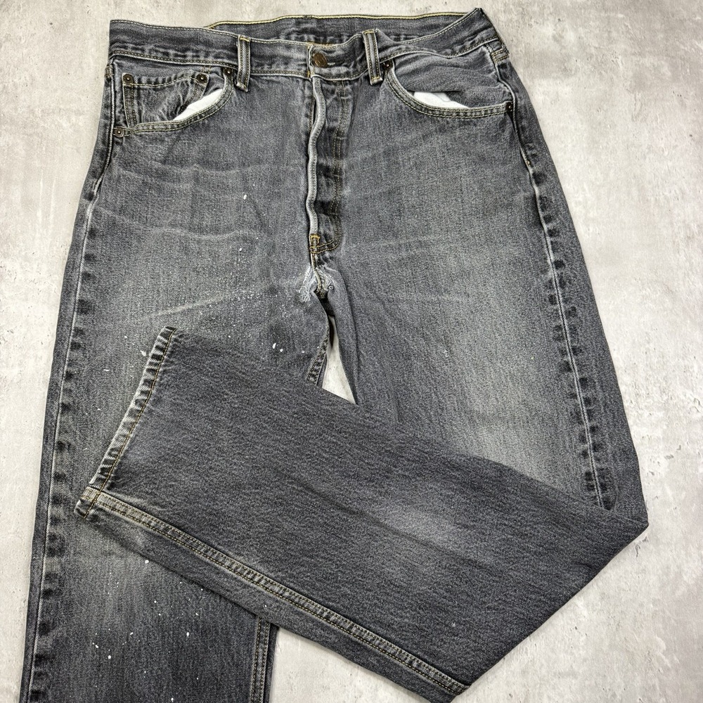 Levi's 501 Original Fit Jeans Mens Fits 34x34 Black Straight Button Fly Y2K